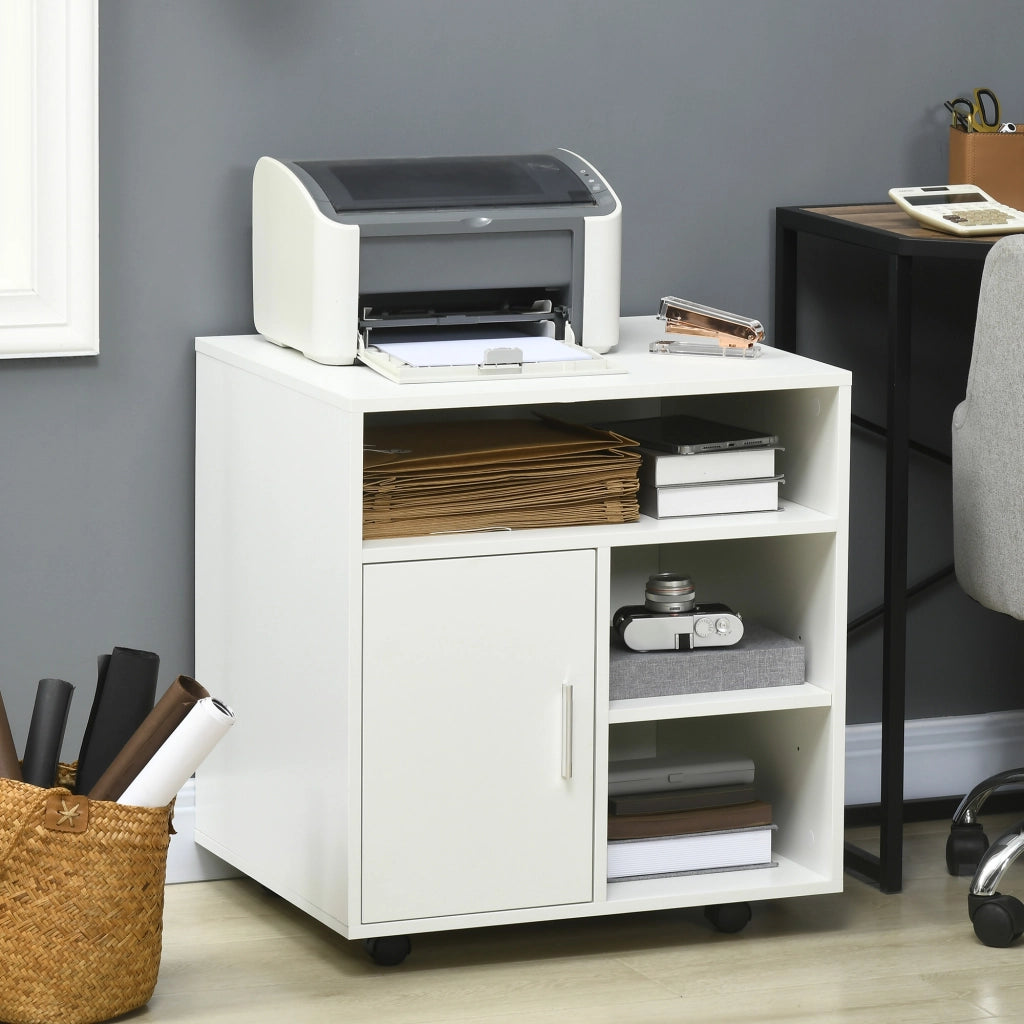 Scrivania con cassetti e scaffale ¨C Zephmum ¨C Bianco 90x50x75 cm
