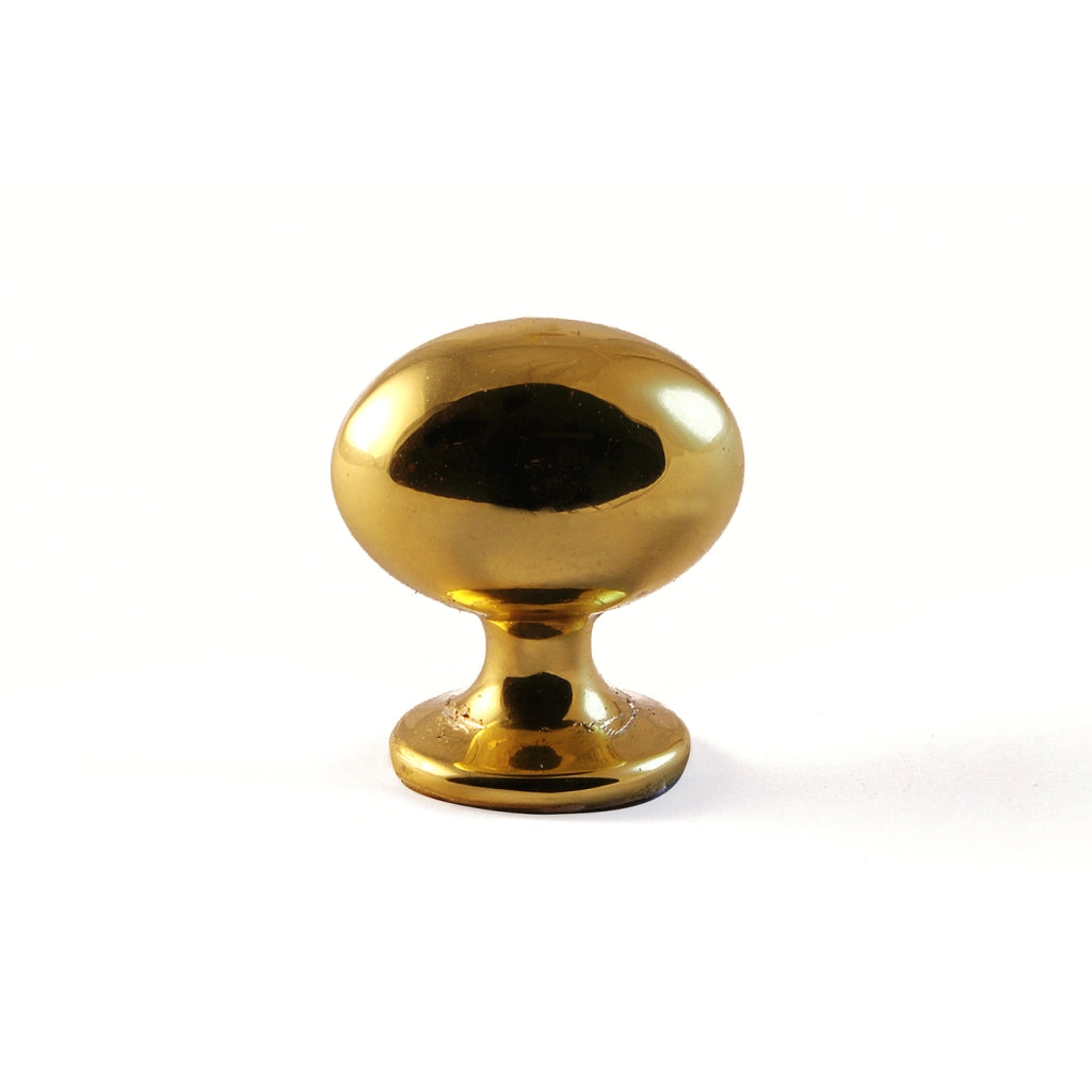 Pomolo ovale in ottone - Ã˜ 25 mm. - lucido