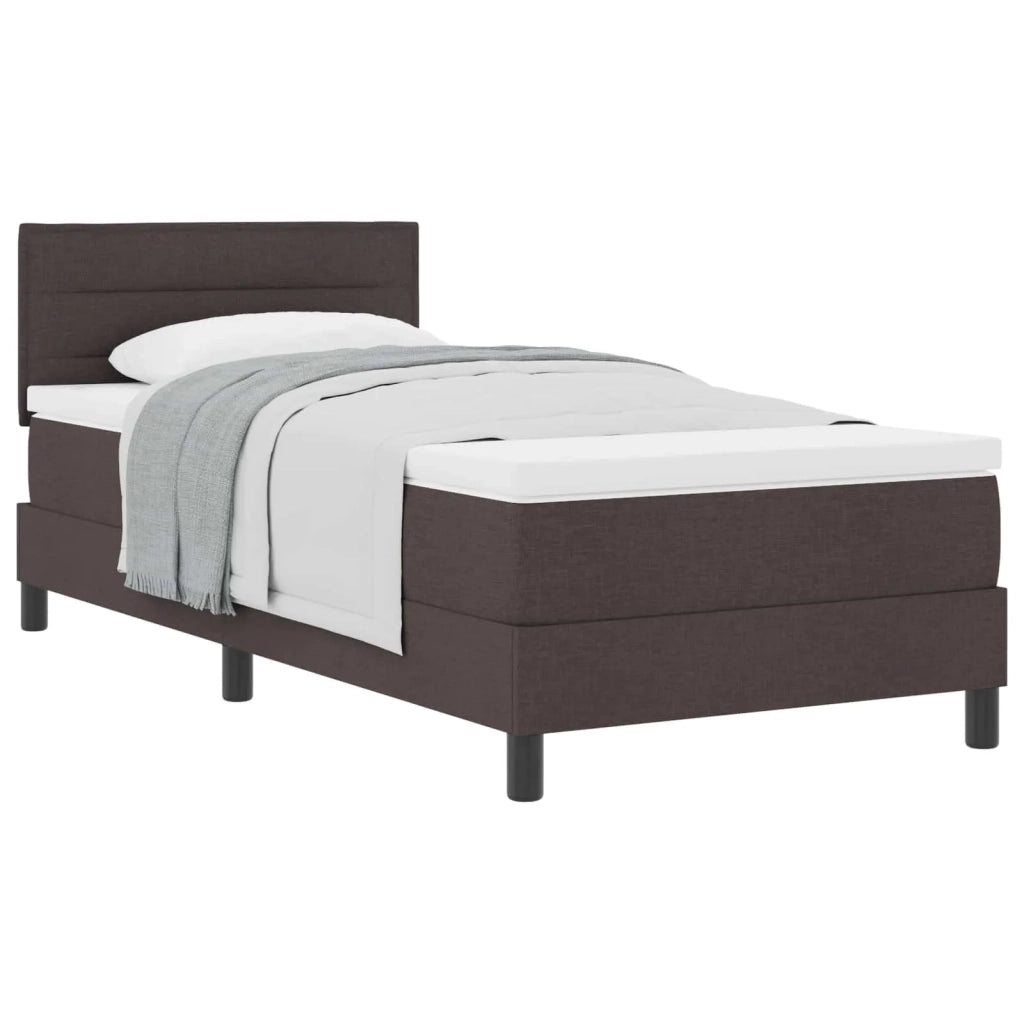 Letto a molle con testiera Marrone Scuro 90 x 200 cm Tessuto 3338583