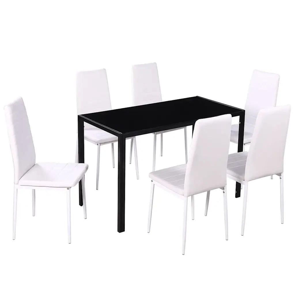 Set da Pranzo 7 pz Nero e Bianco CFW5691151