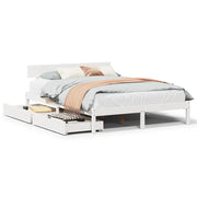 Letto matrimoniale | Letto per adulti | Letto senza Materasso Bianco 120x190 cm Legno Massello di Pino