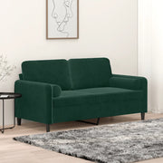Divano a 2 Posti con Cuscini-Sofa 2 Posti con Cuscini Verde Scuro 140 cm in Velluto 969336