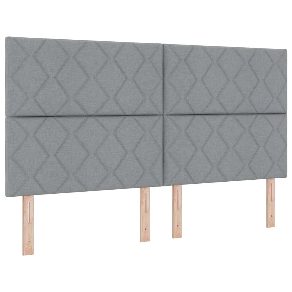 Letto a molle con testiera Grigio chiaro 180 x 200 cm Tessuto 3339483