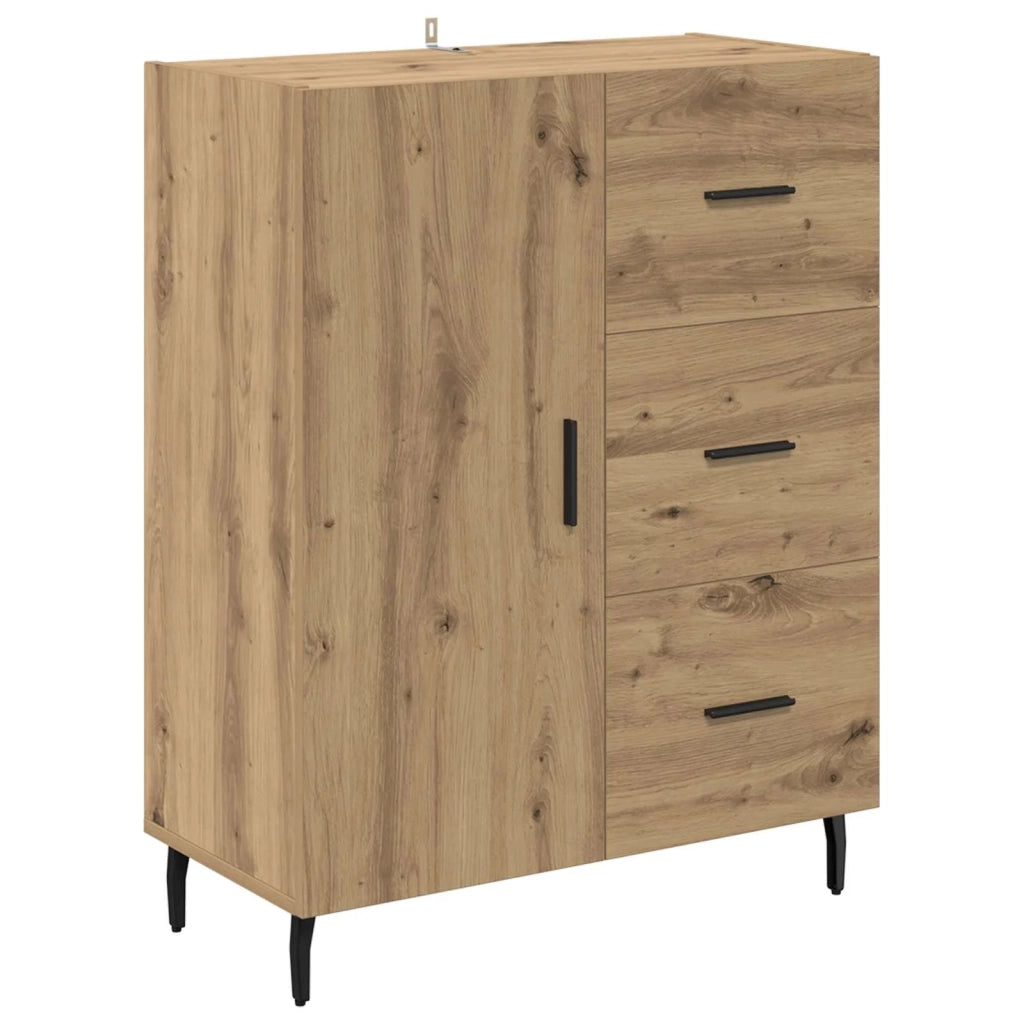 Credenza con Cassetto-Buffet-Armadio da cucina Rovere artigianale 69,5 x 34 x 180 cm 619849
