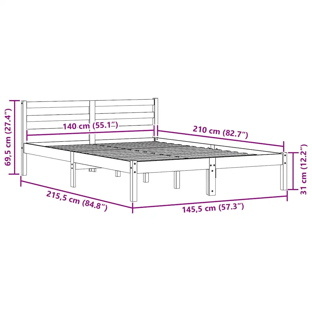 Struttura del letto-Giroletto Marrone 215,5 x 145,5 x 69,5 cm