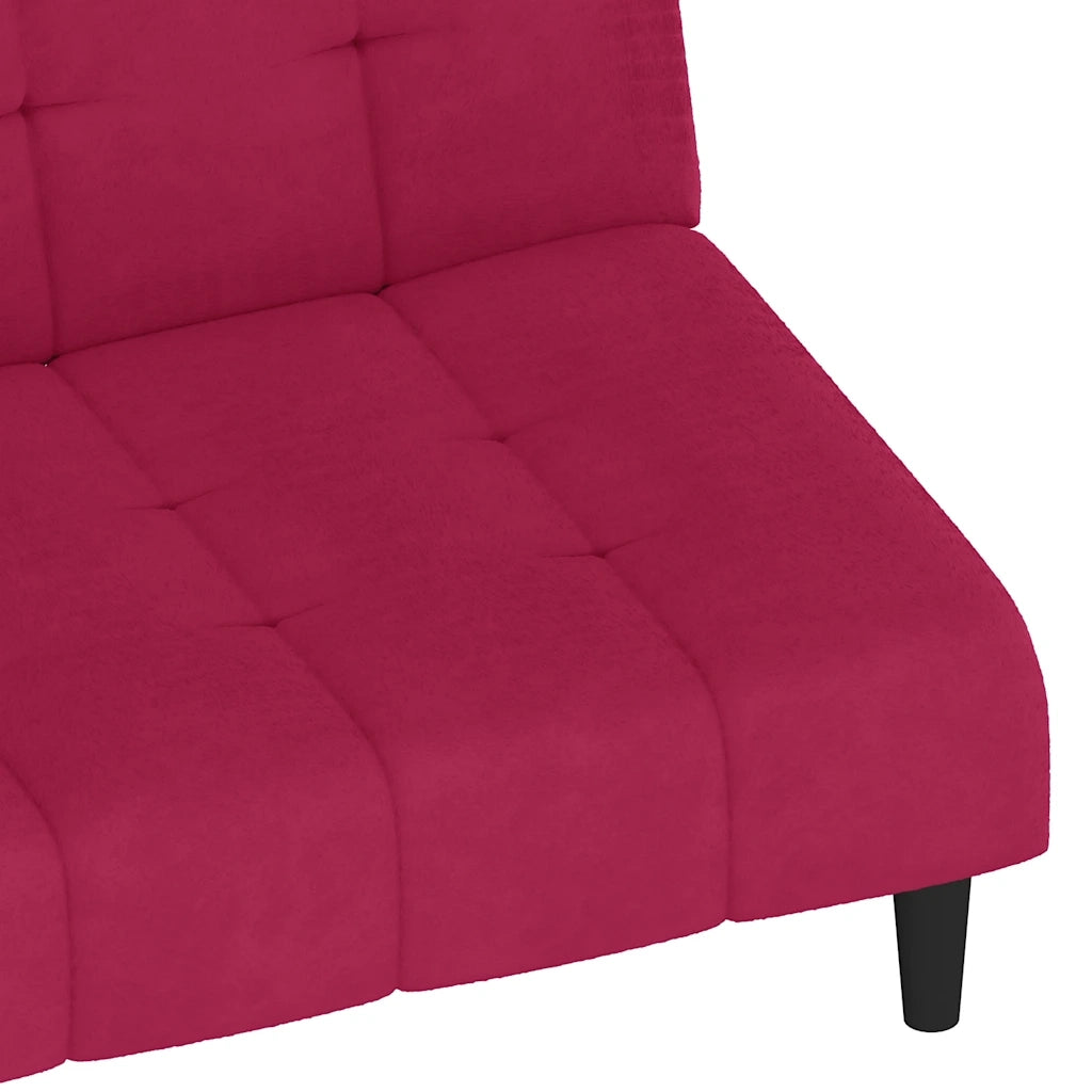 Divano letto | Sof¨¤ letto | Letto singolo a 2 Posti Rosso Vino in Velluto