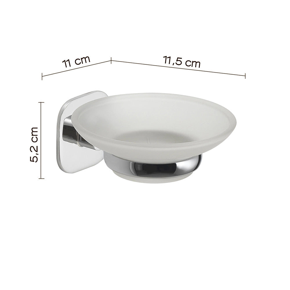 Set portaspazzolini e portasapone da muro Gedy linea Teide cromato