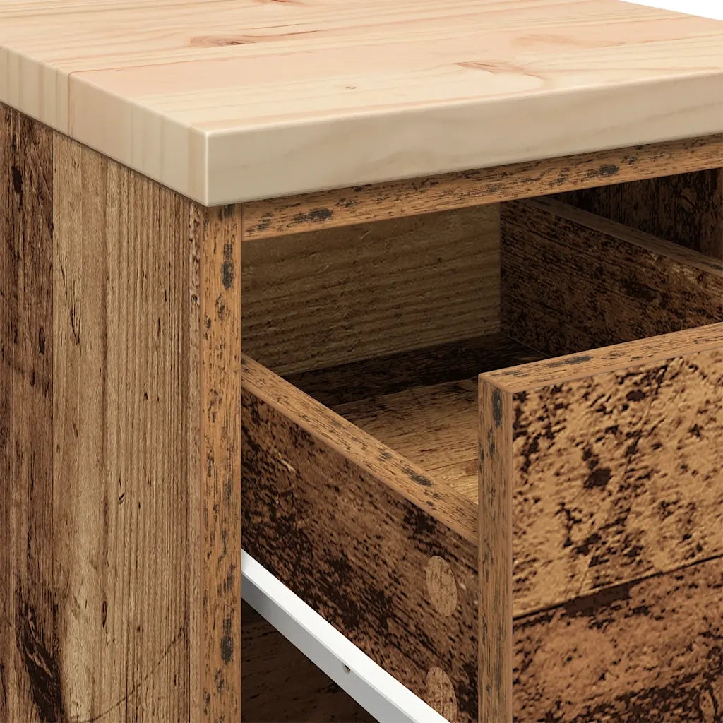 Armadietto per Garage in Legno Vecchio 30x51x85 cm 860587