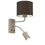 Applique Arden 2 luci beige/marrone in acciaio Luminex
