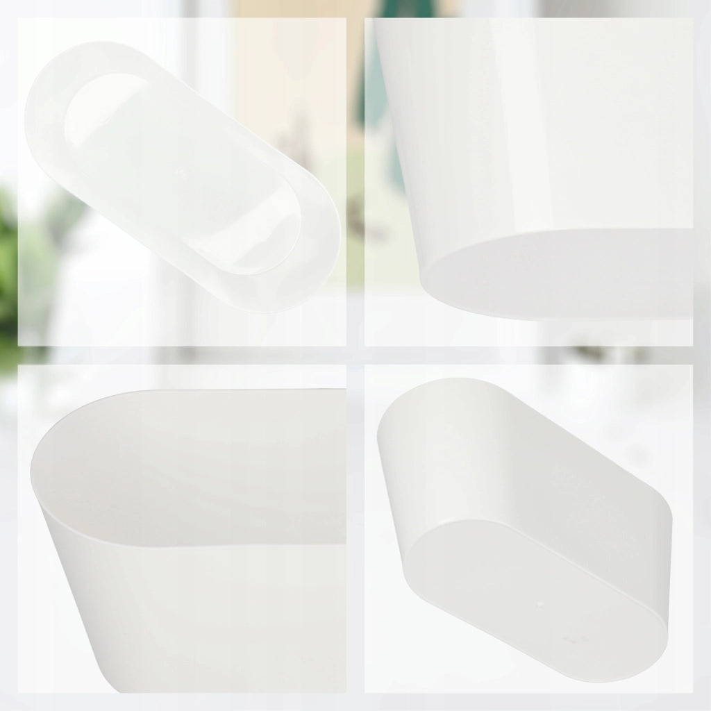 Vaso da fiori KADAX, vaso per fiori, coperchio in plastica, 27 cm, supporto per fiori, balcone, bianco