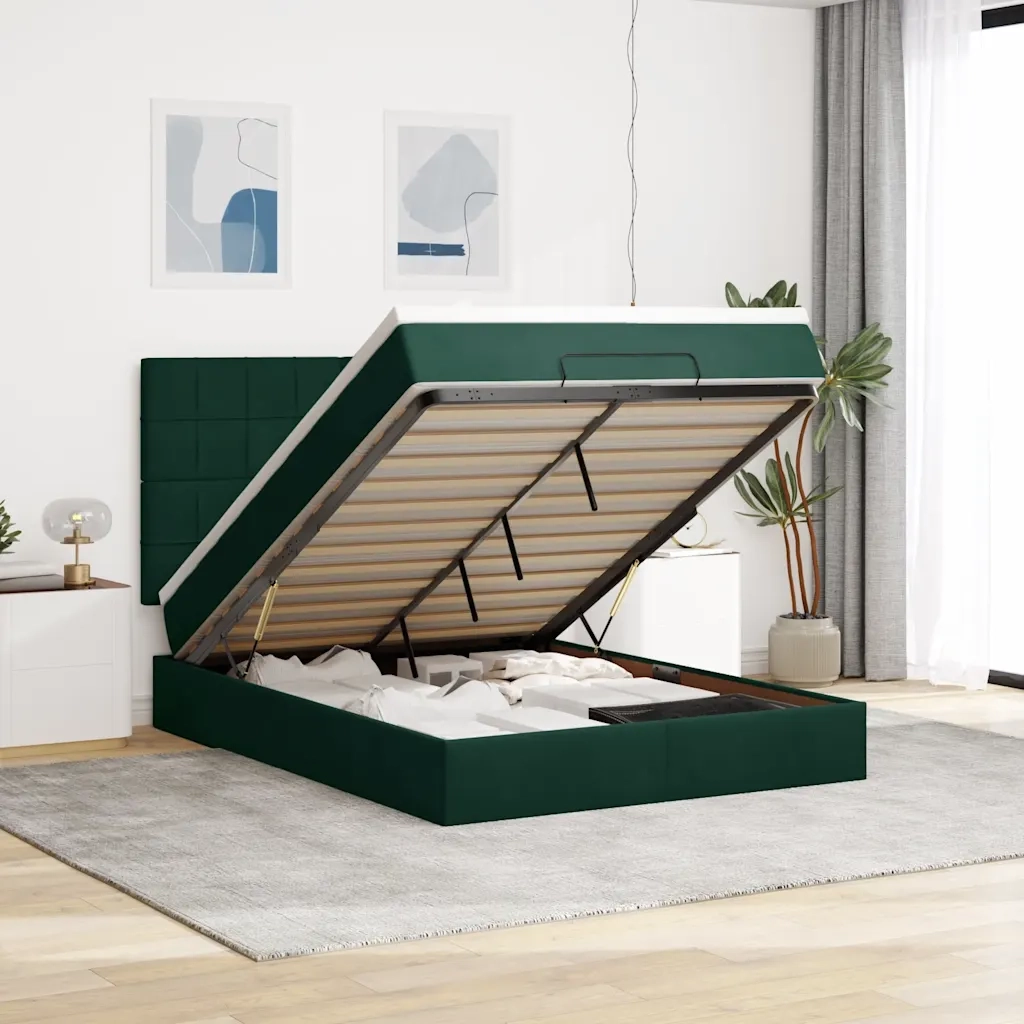 Struttura Letto Pouf con Materassi 140x200 cm in Velluto 3314327