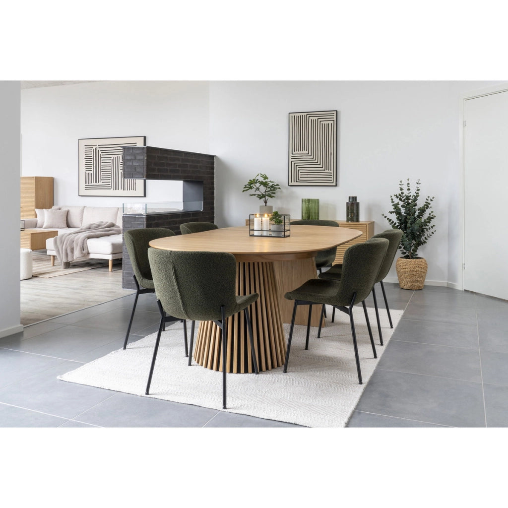 Vaso in ceramica verde e marrone con scanalature verticali ø16×h30 cm