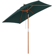 Ombrellone da giardino rettangolare ¨C Minimal ¨C Verde, legno, 200x150 cm