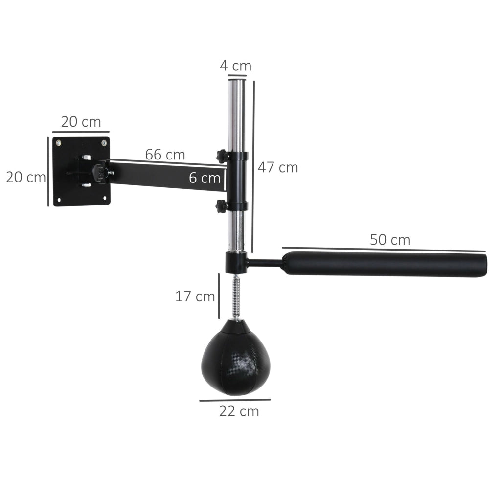 Struttura per Boxe con Speedball ¨C Xylo ¨C Palo Riflessi Rotante Regolabile Pieghevole Acciaio 79x72x20cm