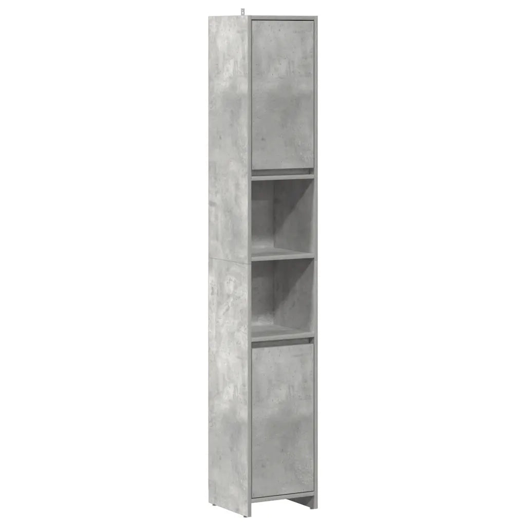 Mobile da Bagno Grigio Cemento 30x30x183,5 cm Legno Multistrato 856063