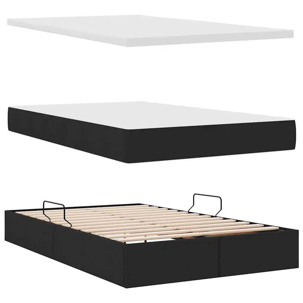 Letto con contenitore e materasso Nero 120 x 200 cm 3370628
