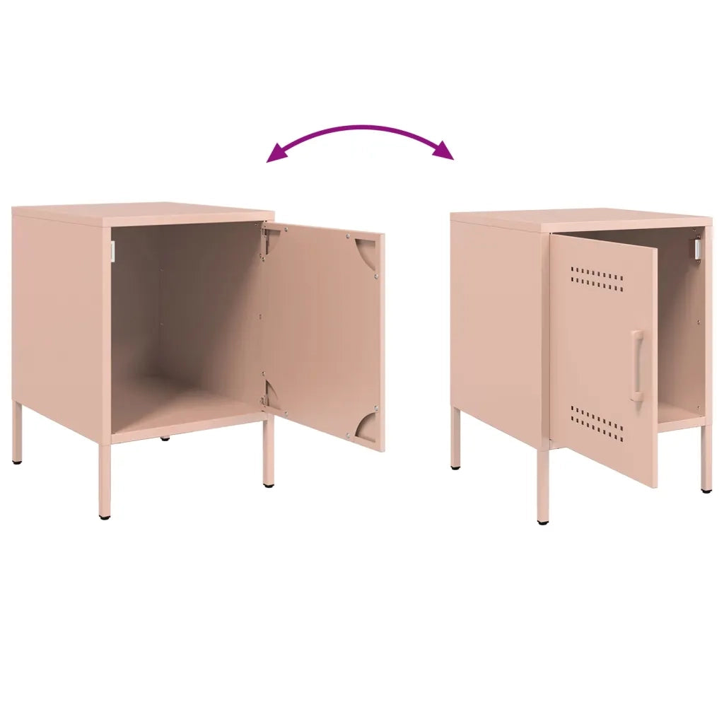 Comodino Rosa 36x39x50,5 cm in Acciaio 842912