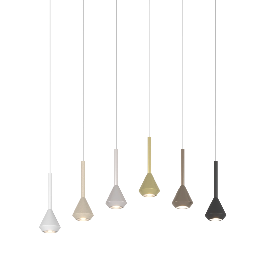 1202 SOSPENSIONE 1 LUCE ATTACCO GU10 COLORE ALLUMINIO CON CAVO CM 250 ROSONE DA ACQUISTARE SEPARATAMENTE