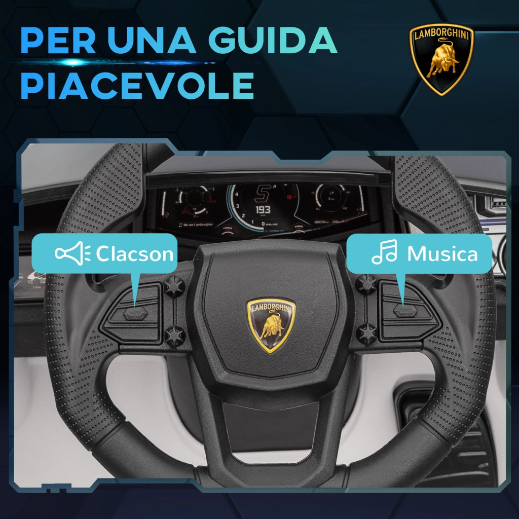 Giocattolo Auto Bambini con Luci LED e Telecomando ¨C Minimal ¨C Bianco Plastica Acciaio 105x60x40