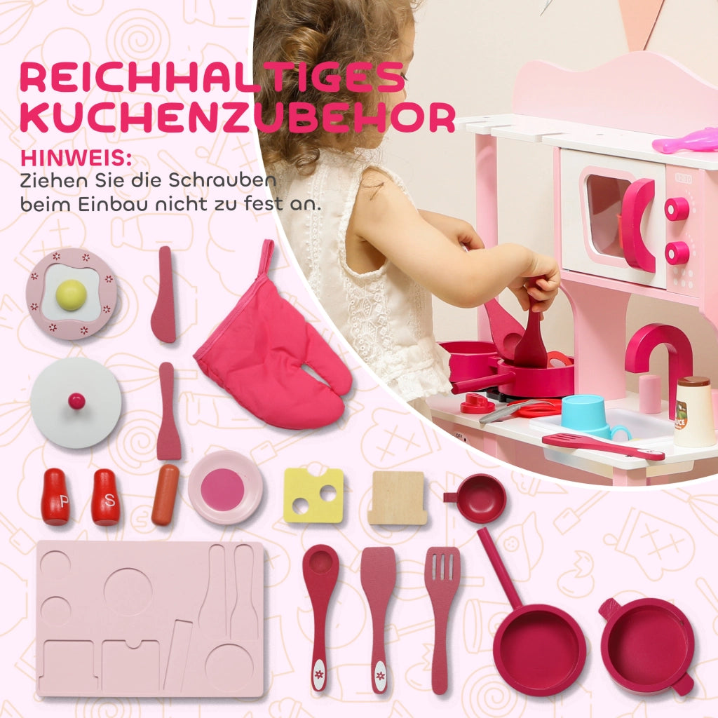 Cucina Giocattolo Bambini ¨C Minimal ¨C Rosa Legno