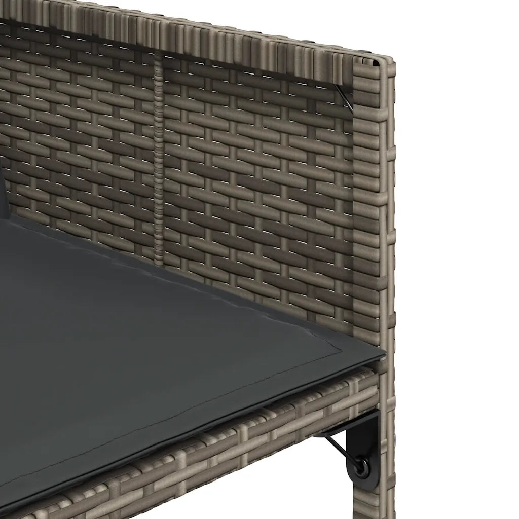 Set da Pranzo da Giardino 13pz con Cuscini Grigio in Polyrattan 3278167