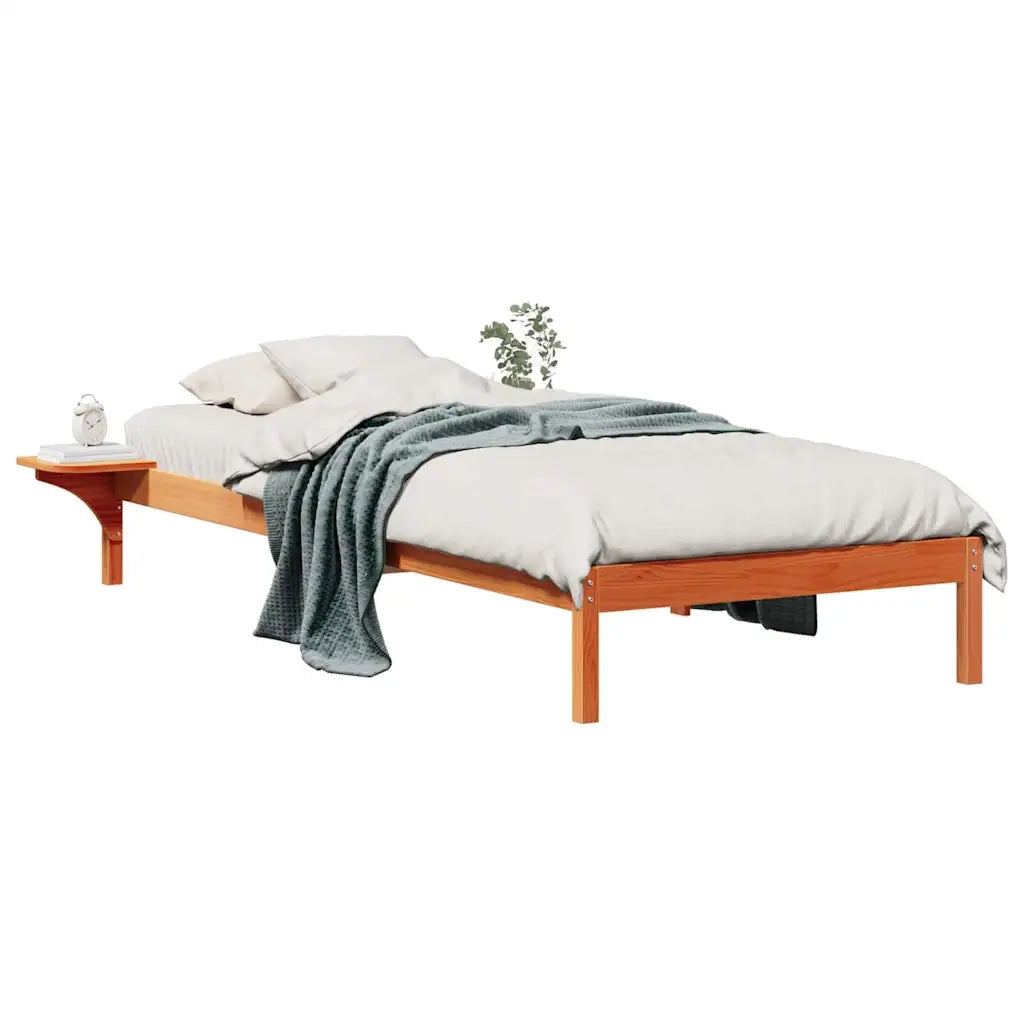 Letto con Tavolini Laterali Marrone cerato 100 x 210 cm 873225