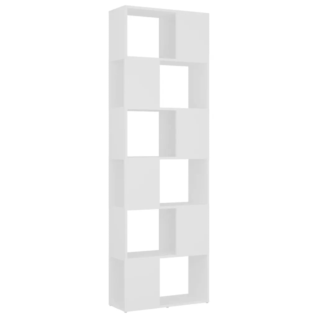 Libreria Divisorio-Scaffale per Libri-Mobile di Stoccaggio Bianco 60x24x186 cm