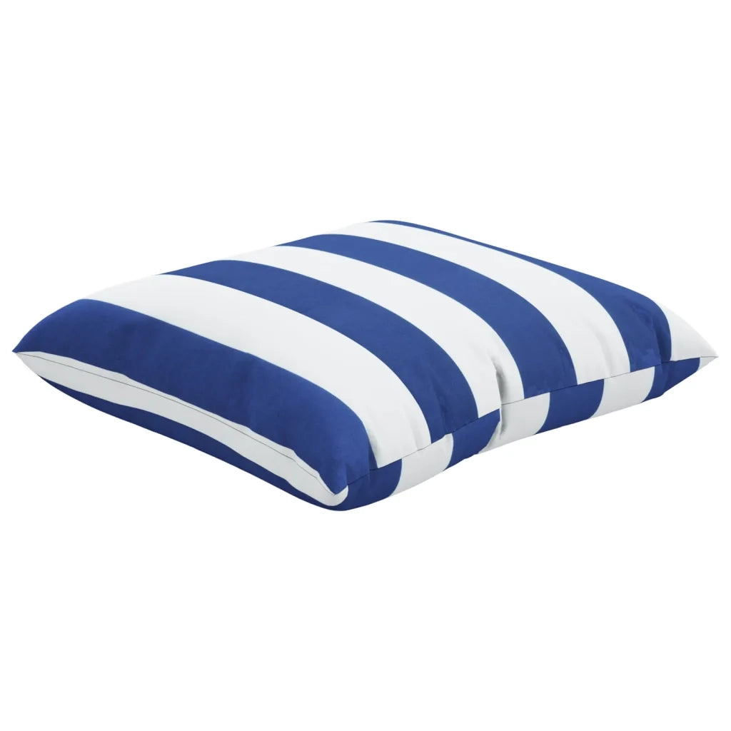 Cuscini Decorativi 4pz Strisce Blu e Bianco 60x60 cm Tessuto 360418