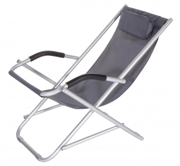 Poltrona oscillante Formentera grigia cm 90x60x73h