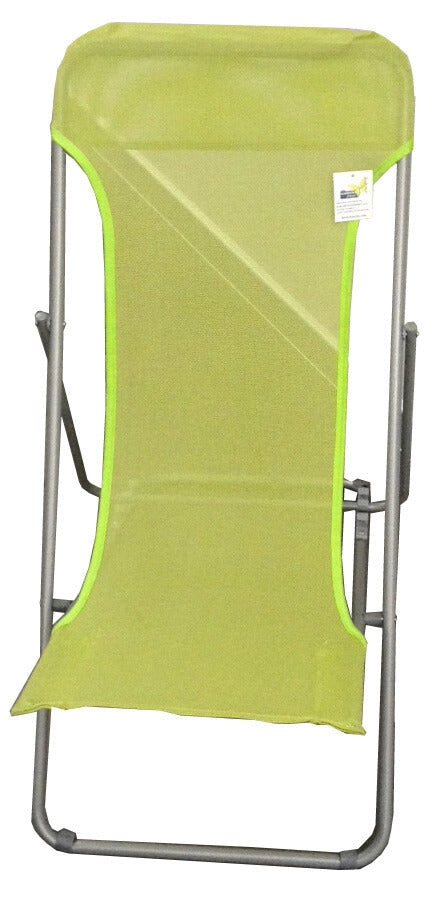 Sedia Sdraio Pieghevole in Acciaio e Textilene Verde