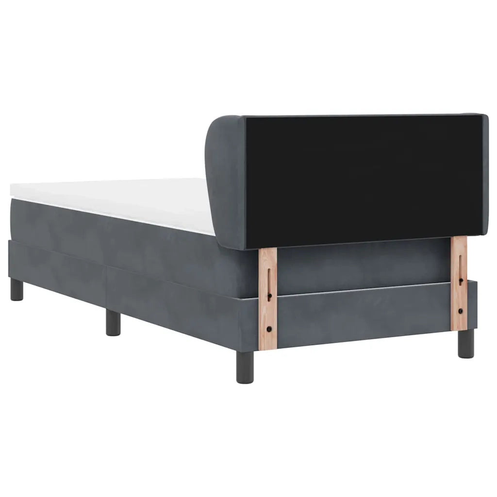 Letto a molle con testiera Grigio scuro 90 x 200 cm Velluto 3340425