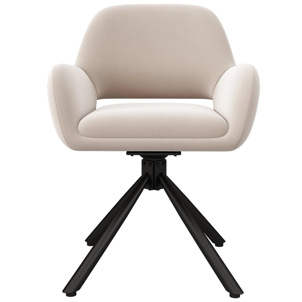 Sedia da pranzo girevole - Zephmum - Set di 6 - Velluto - Beige - Moderno