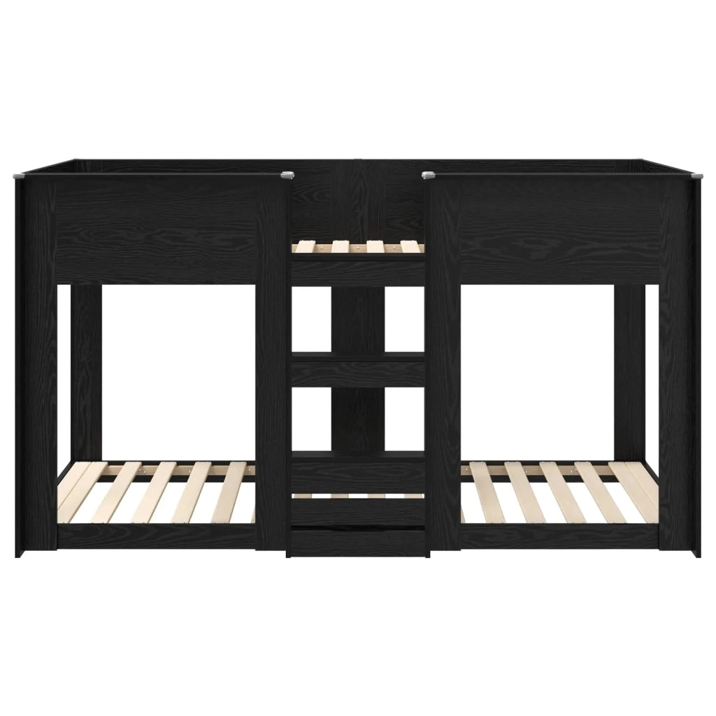 Letto a Castello per Bambini Rovere Nero 75 x 190 cm