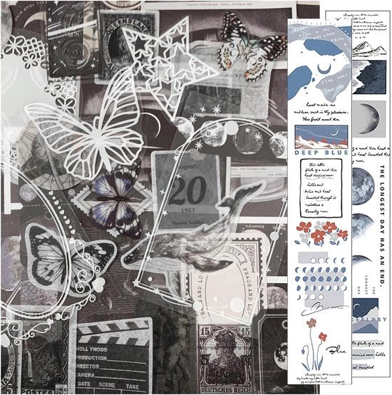 Sticker Retro Colorati per Scrapbook - 100 Stuks - 10,5 x 15,5 cm