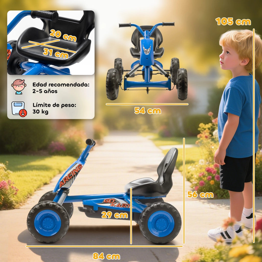 Go Kart per Bambini ¨C Minimal ¨C Acciaio PP Blu 30 kg