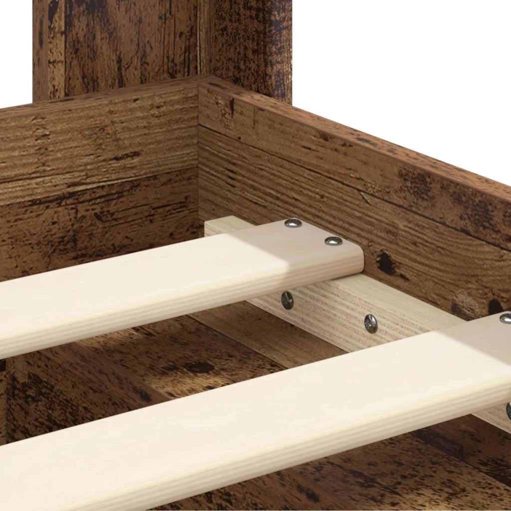 Struttura del letto con stoccaggio e testata Legno antico 3414249