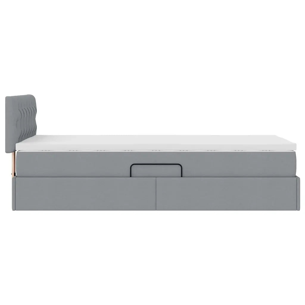 Letto con contenitore e materasso Grigio chiaro 90 x 190 cm 3370539
