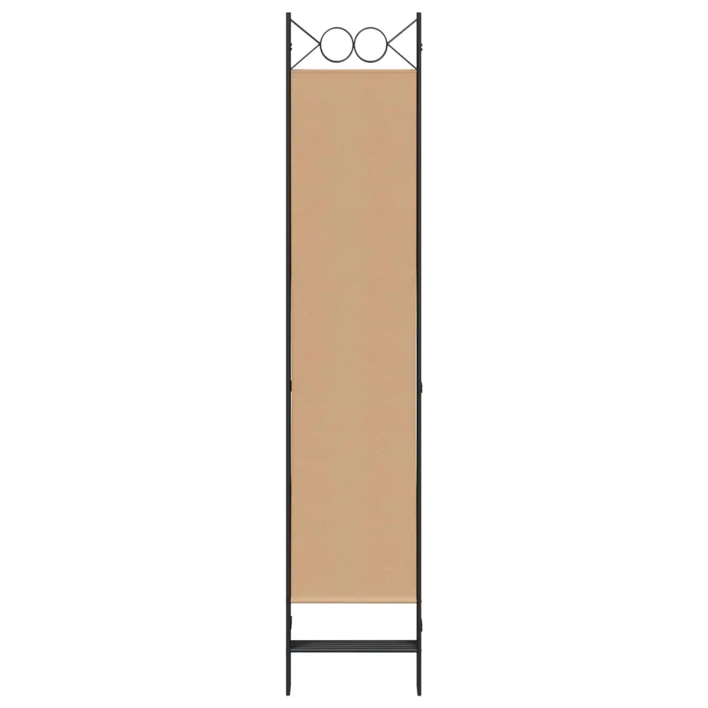 Paravento a 5 Pannelli Beige 200 x 200 cm Tessuto 42039201