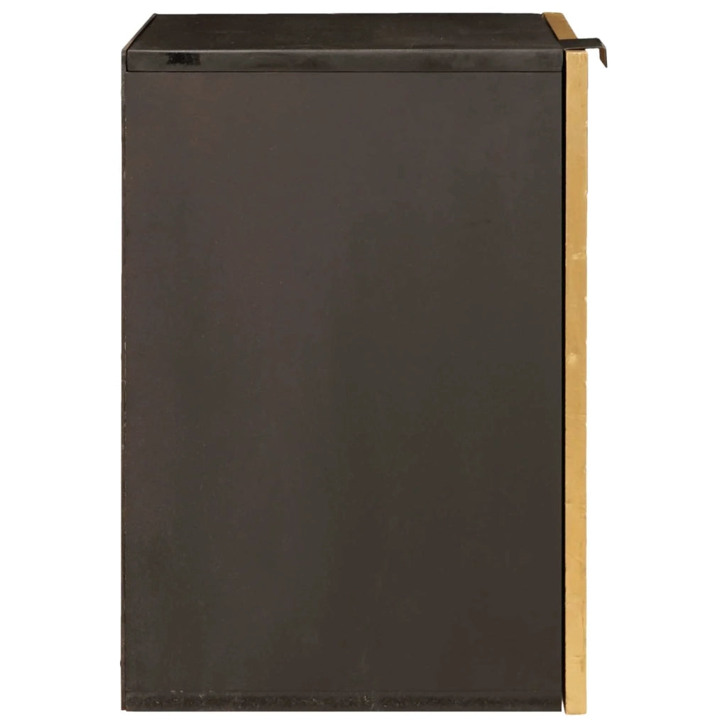 Mobile da Bagno con lo scaffale Nero e Oro 38 x 33 x 48 cm 4017848