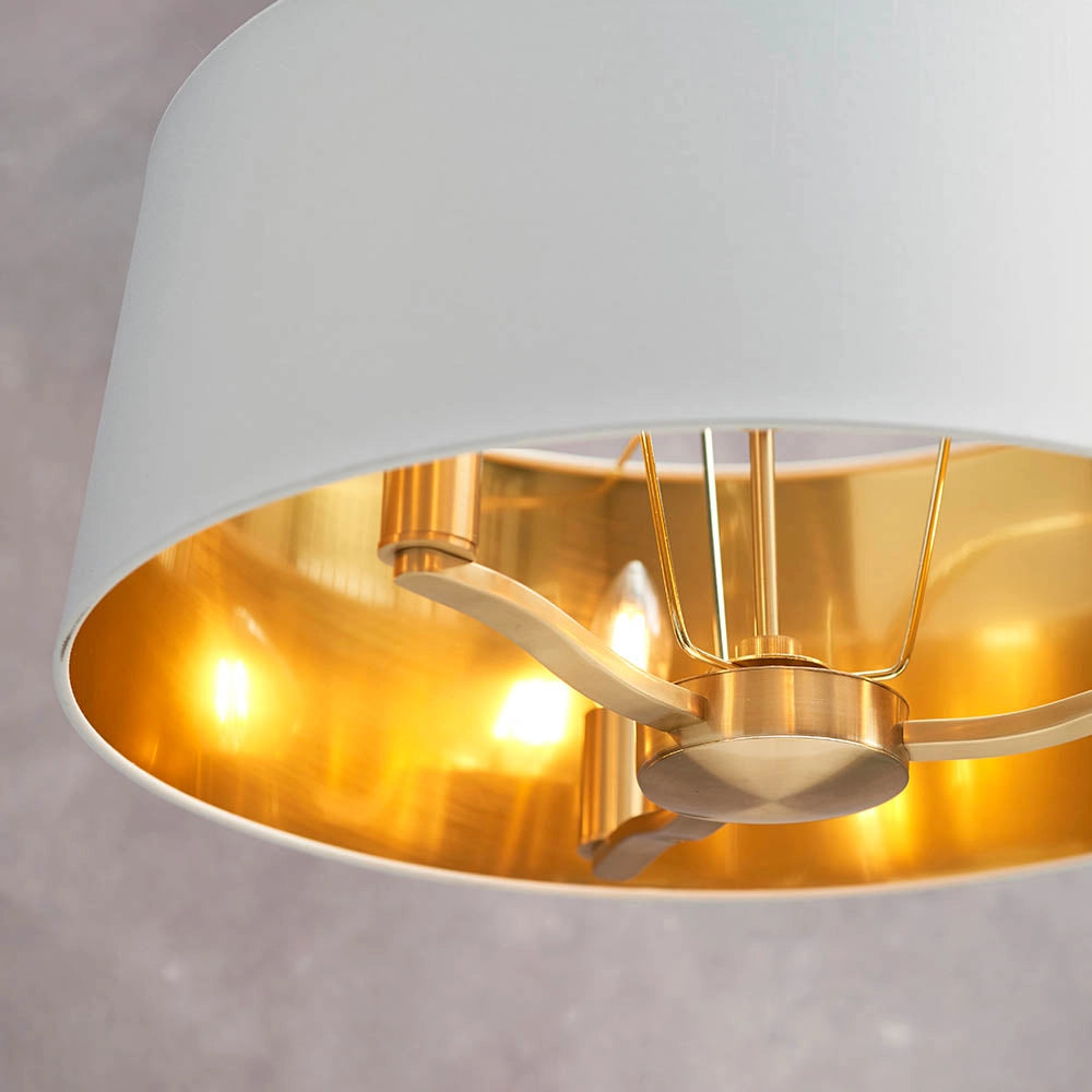 Lampadario Harvey Endon oro satinato bianco 3xE14 40W