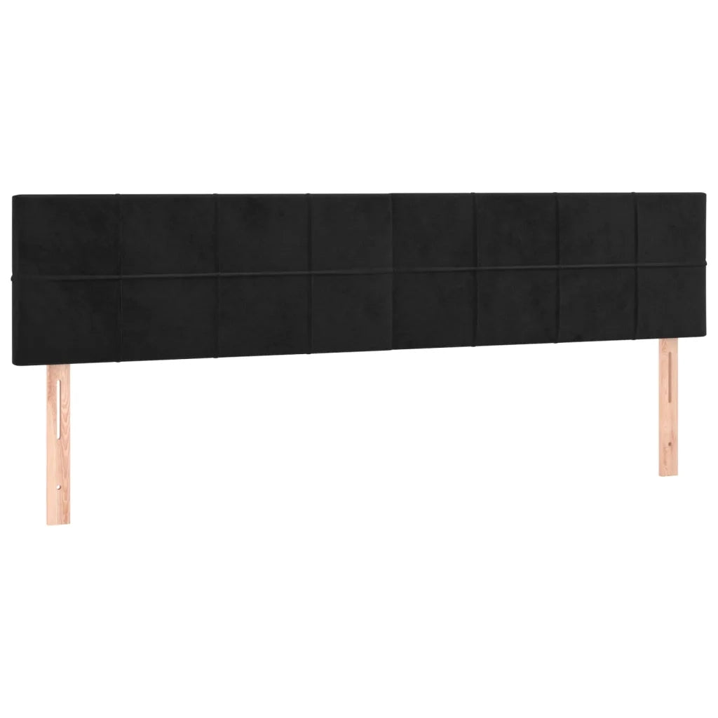 Giroletto a Molle con Materasso Nero 200x200 cm in Velluto