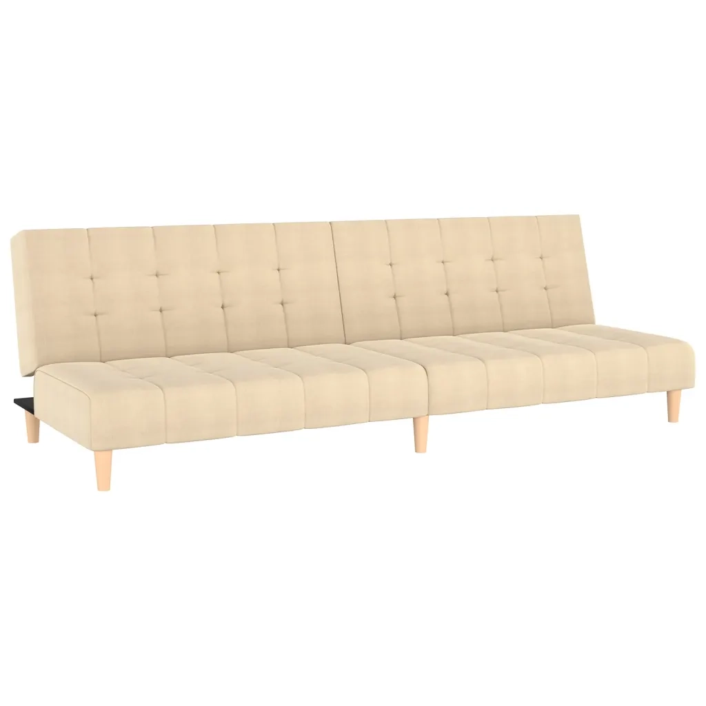 Divano letto | Sof¨¤ letto | Letto singolo a 2 Posti Crema in Tessuto