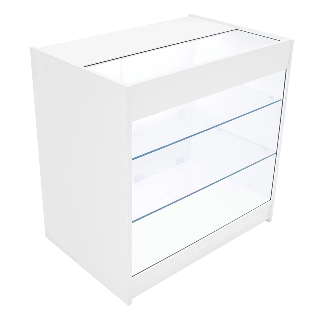 Set Bancone Bianco Apollo LED K900 LM60 con Vetrina Espositiva 3 Ripiani