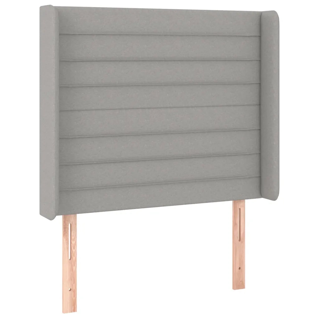Testiera ad Orecchio-Testata con Orecchie Grigio Chiaro 83x16x118/128 cm in Tessuto 444608
