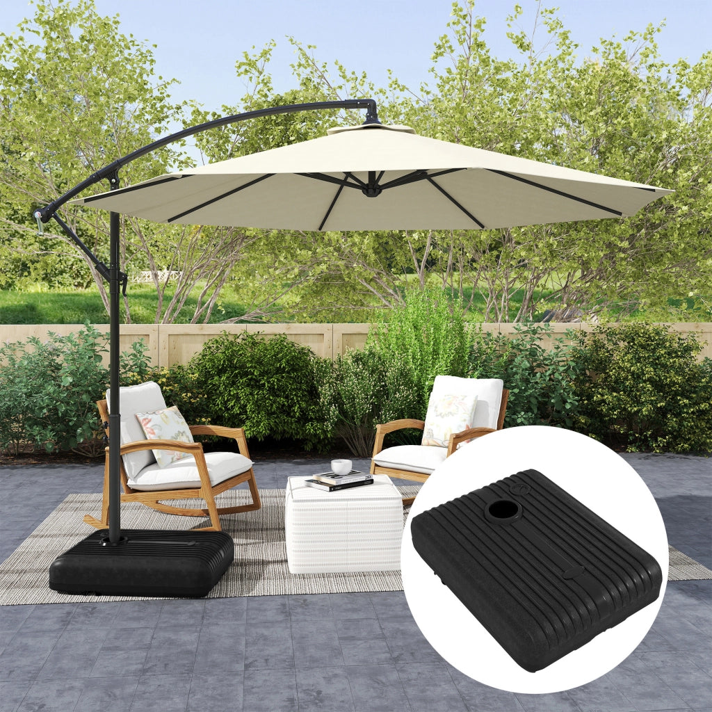 Base per Ombrellone Giardino ¨C zephmum ¨C Nero, HDPE, 80x60 cm