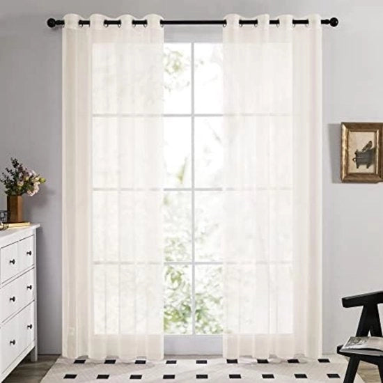 Vetrata per tende - Vetrature - 140x260 - Crema - 2 pezzi