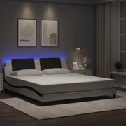 Giroletto con LED senza Materasso Zadar Bianco e Nero 180x200 cm