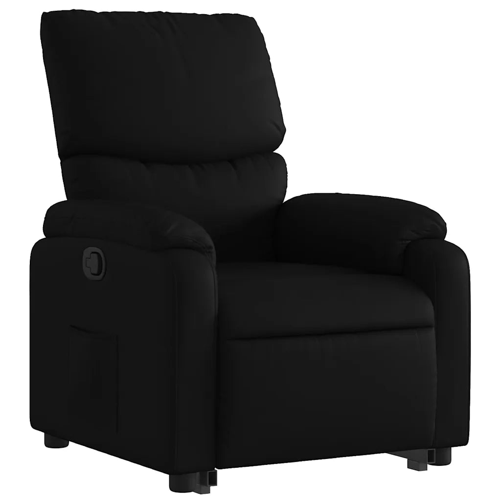 Poltrona Alzapersona Reclinabile Nera in Similpelle 3204886