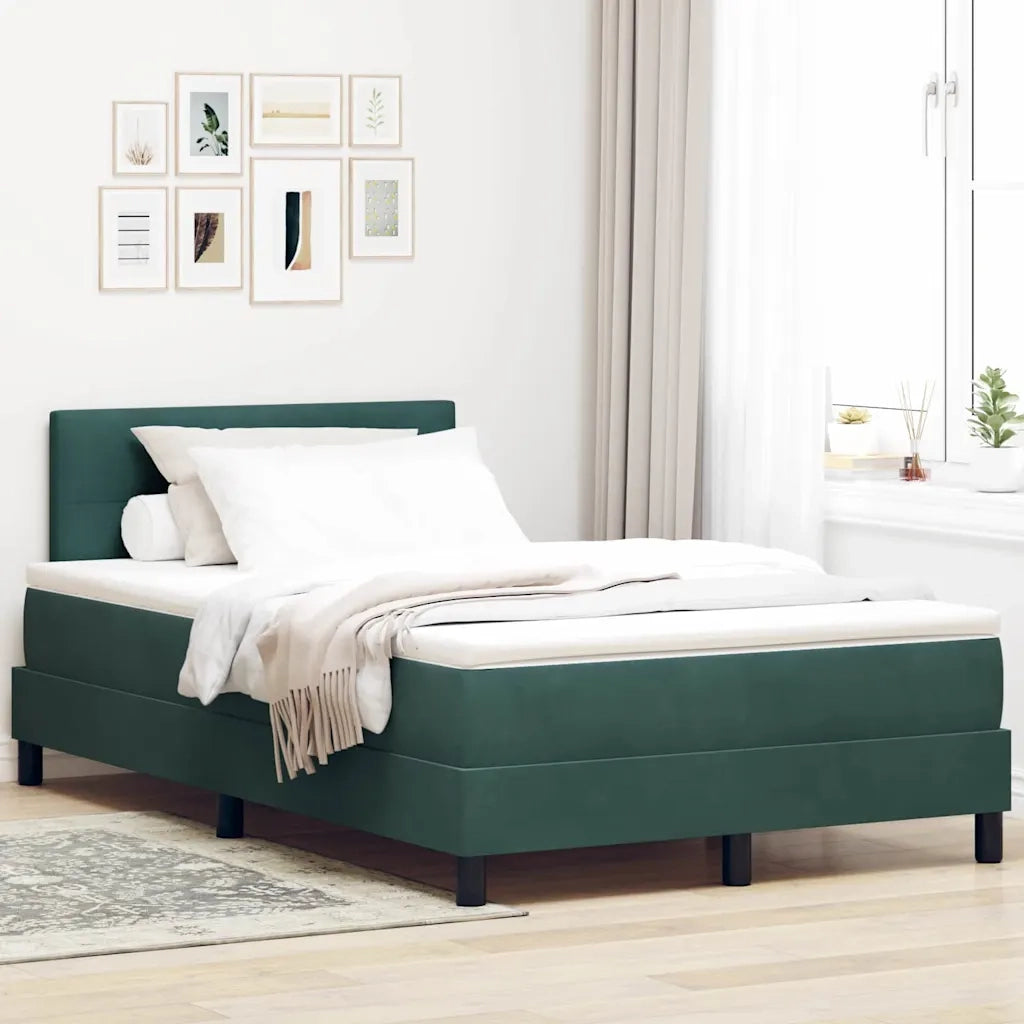 Letto a Sorgente LED con led Verde Scuro 120 x 200 cm Velluto 3342581