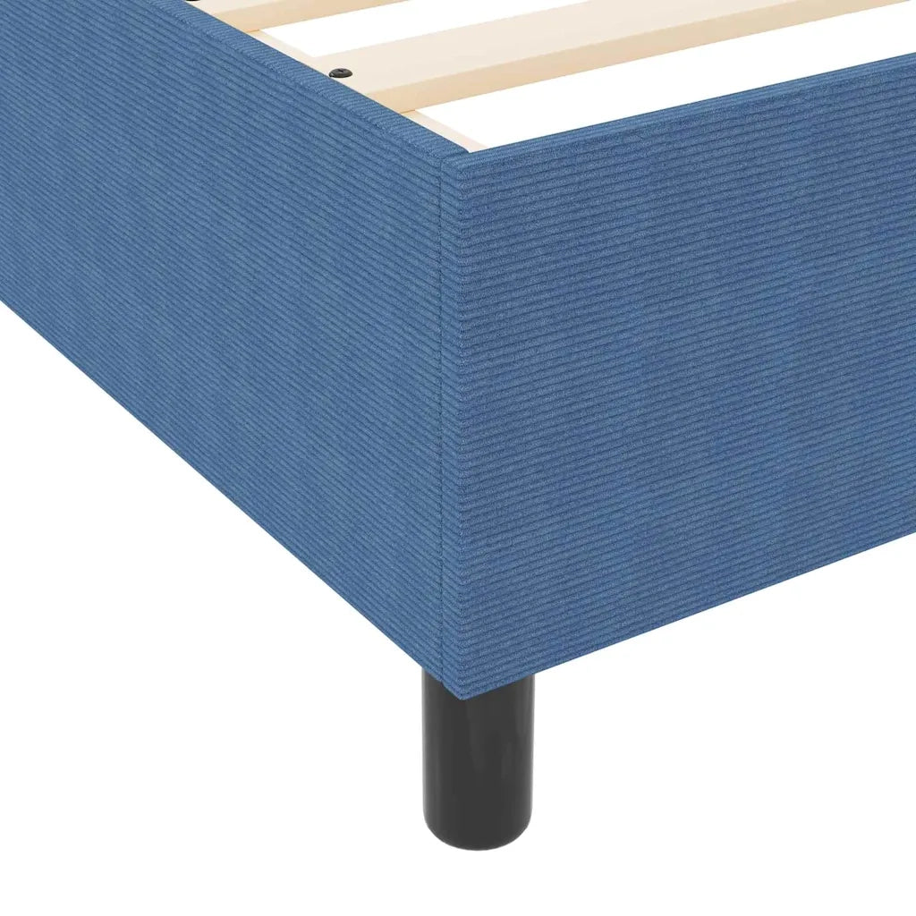Letto a molle Blu e Bianco 160 x 200 cm Tessuto in Cords 3337475